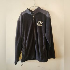 Colosseum Purdue black full zip fleece jacket size mens xl
